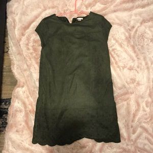 Olive green velvet dress